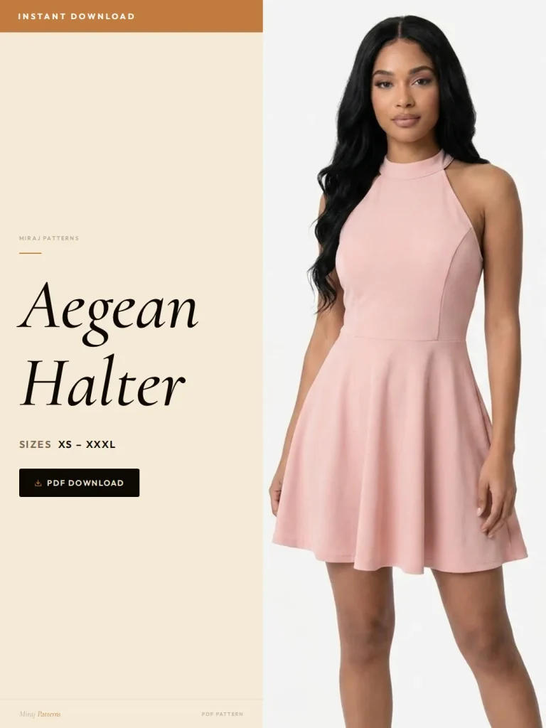 Aegean Halter sewing pattern - PDF instant download