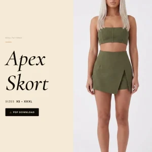 Apex Skort sewing pattern - PDF instant download