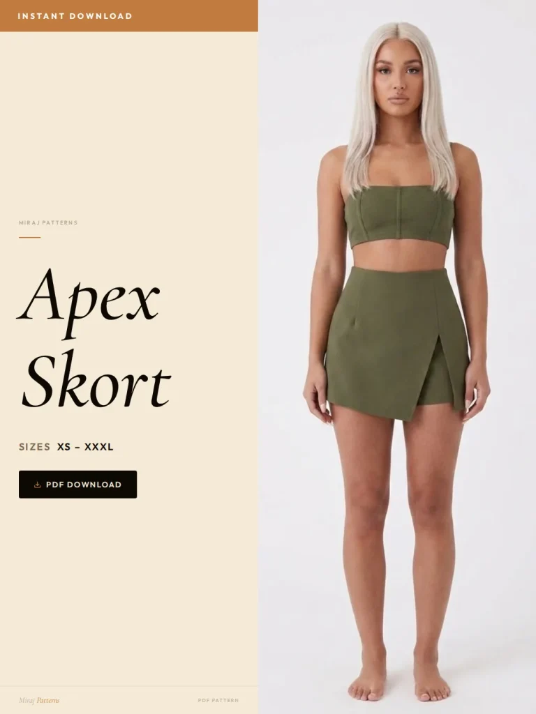 Apex Skort sewing pattern - PDF instant download