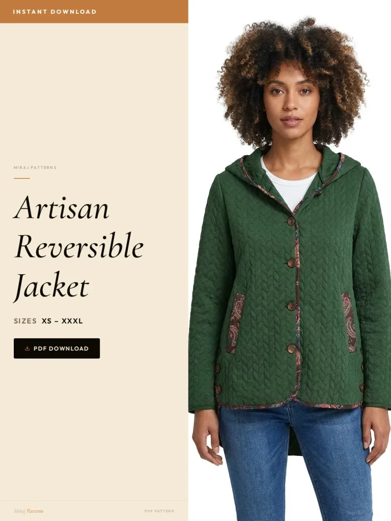 Artisan Reversible Jacket sewing pattern - PDF instant download