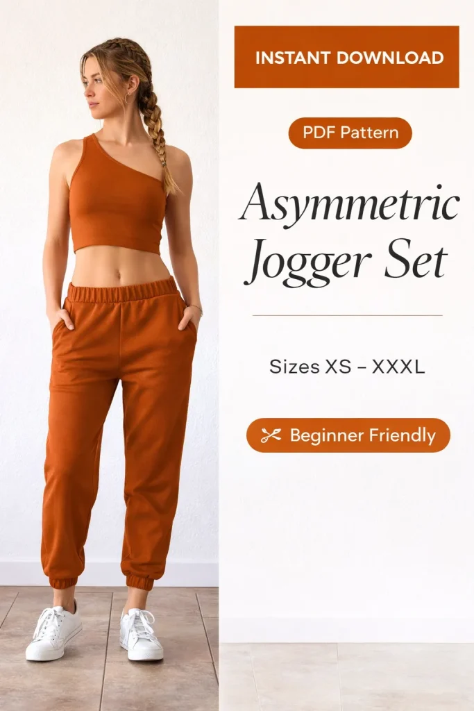 Asymmetric Jogger Set sewing pattern - PDF instant download