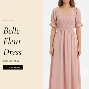 Belle Fleur Dress sewing pattern - PDF instant download