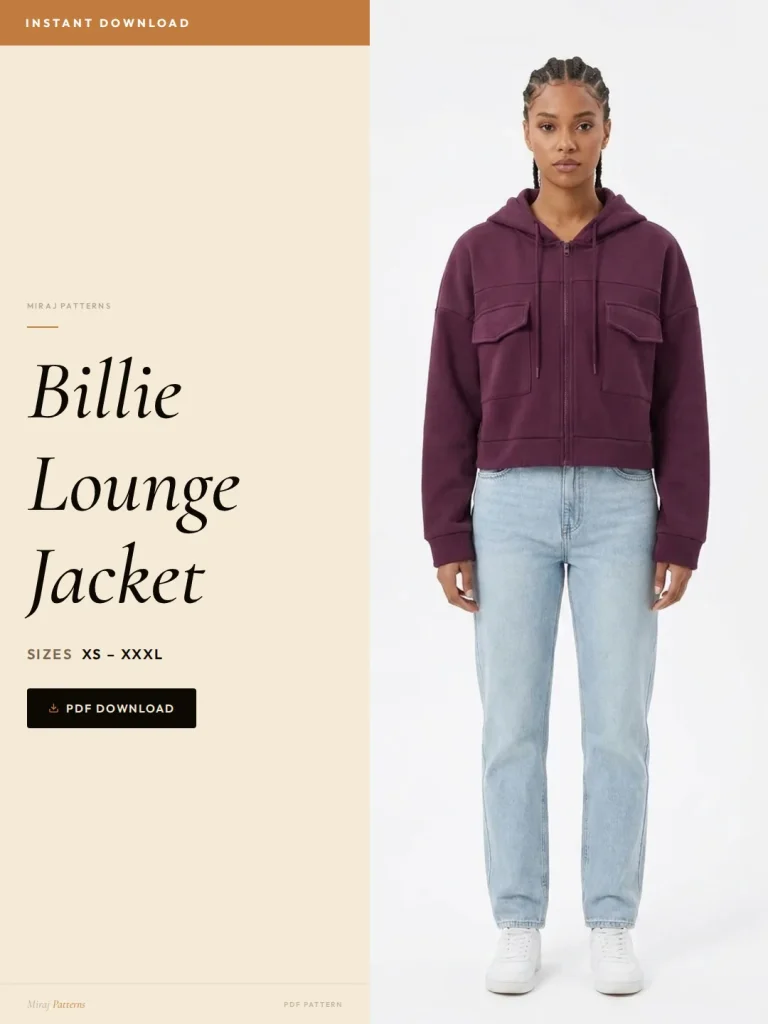 Billie Lounge Jacket PDF Sewing Pattern | Beginner-Friendly Instant Download XS-XXXL