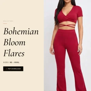 Bohemian Bloom Flares sewing pattern - PDF instant download