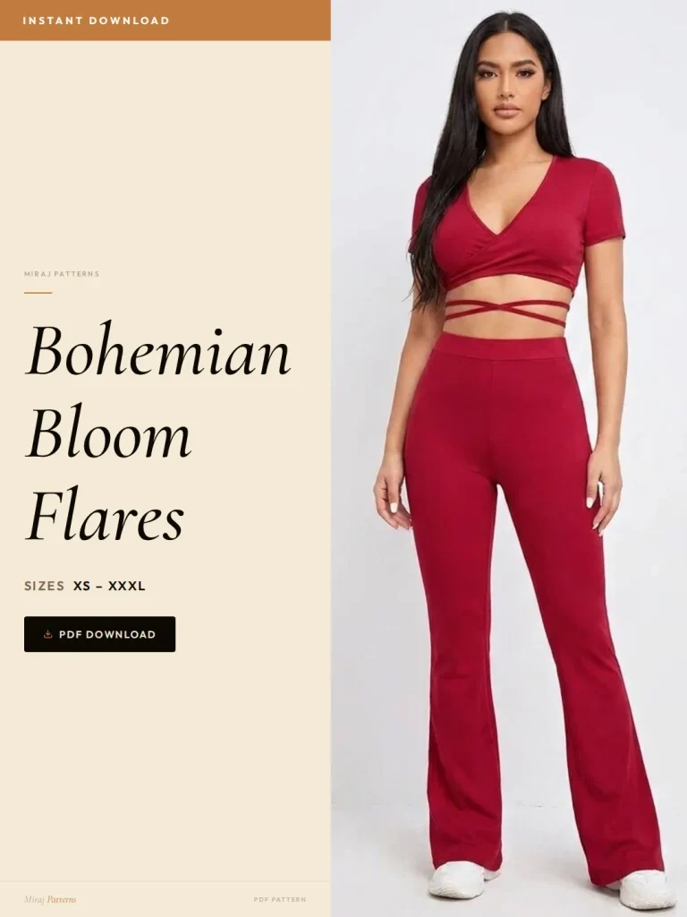 Bohemian Bloom Flares sewing pattern - PDF instant download