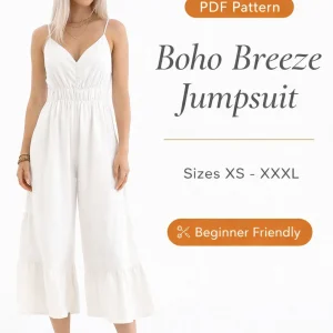 Boho Breeze Jumpsuit sewing pattern - PDF instant download