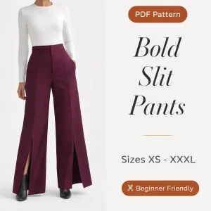 Bold Slit Pants sewing pattern - PDF instant download
