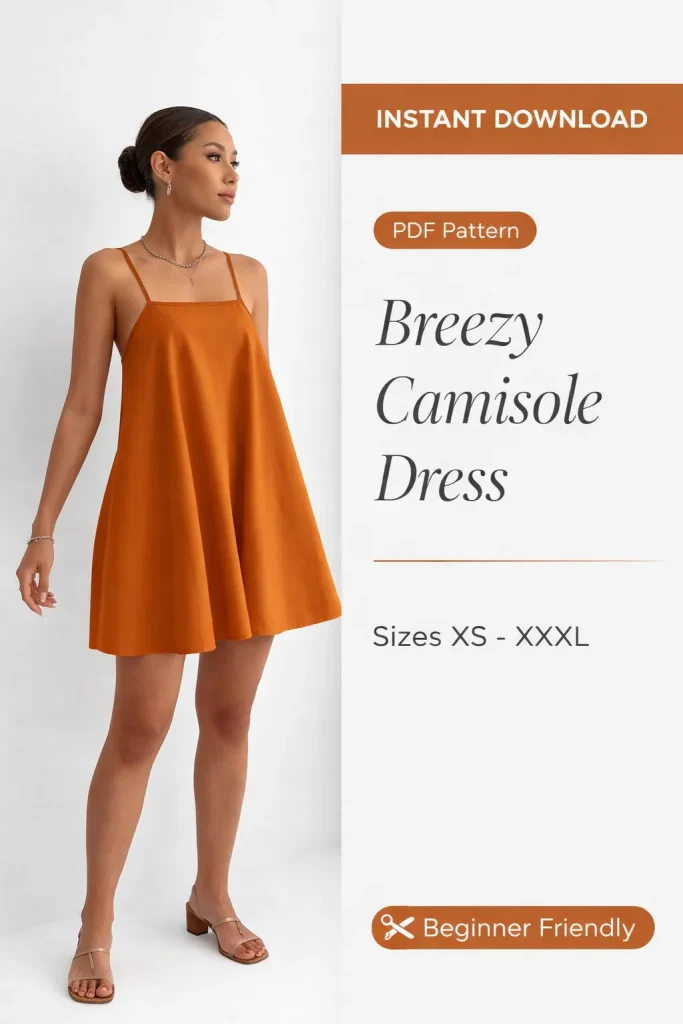 Breezy Camisole Dress sewing pattern - PDF instant download