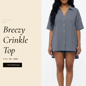 Breezy Crinkle Top sewing pattern - PDF instant download