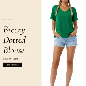 Breezy Dotted Blouse sewing pattern - PDF instant download