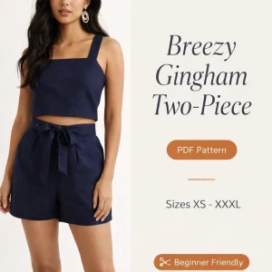 Breezy Gingham Two-Piece sewing pattern - PDF instant download