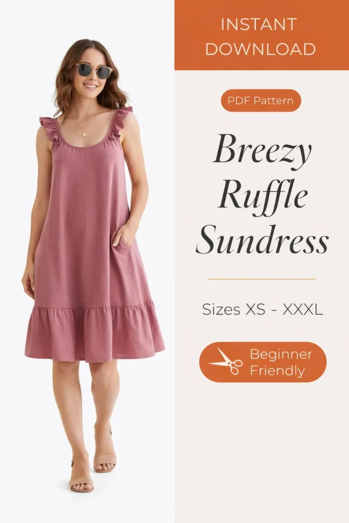 Breezy Ruffle Sundress sewing pattern - PDF instant download