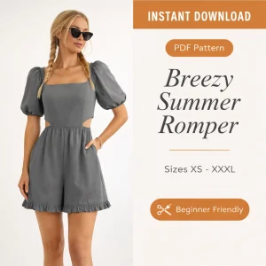 Breezy Summer Romper sewing pattern - PDF instant download