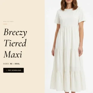 Breezy Tiered Maxi sewing pattern - PDF instant download