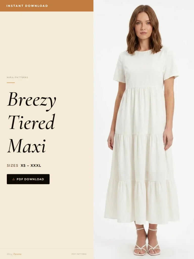 Breezy Tiered Maxi sewing pattern - PDF instant download