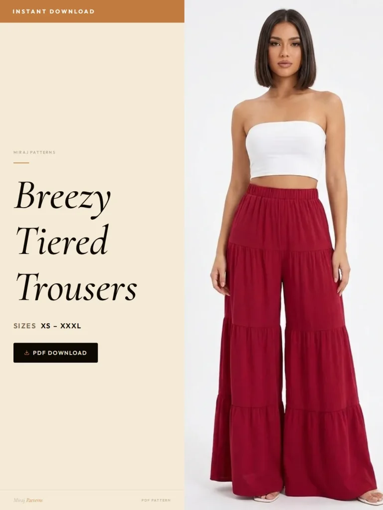Breezy Tiered Trousers sewing pattern - PDF instant download