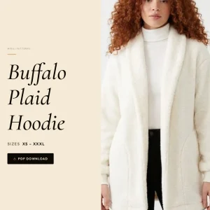 Buffalo Plaid Hoodie sewing pattern - PDF instant download