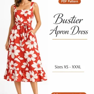 Bustier Apron Dress sewing pattern - PDF instant download