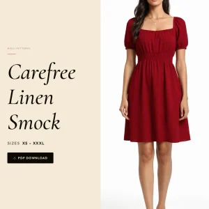 Carefree Linen Smock sewing pattern - PDF instant download
