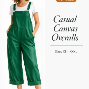 Casual Canvas Overalls sewing pattern - PDF instant download