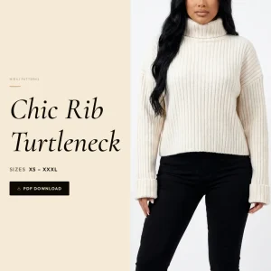 Chic Rib Turtleneck sewing pattern - PDF instant download