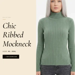 Chic Ribbed Mockneck sewing pattern - PDF instant download
