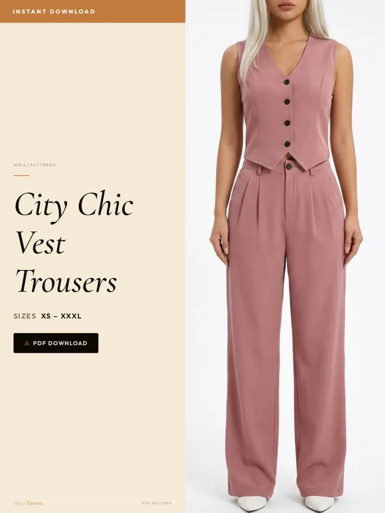 City Chic Vest Trousers sewing pattern - PDF instant download
