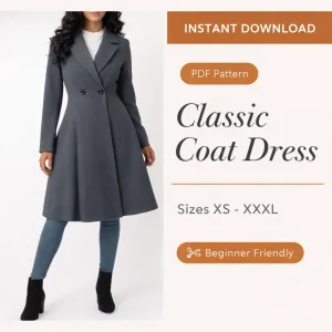 Classic Coat Dress sewing pattern - PDF instant download