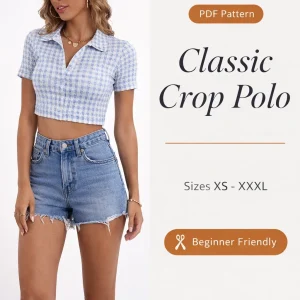 Classic Crop Polo sewing pattern - PDF instant download