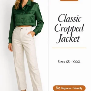 Classic Cropped Jacket sewing pattern - PDF instant download