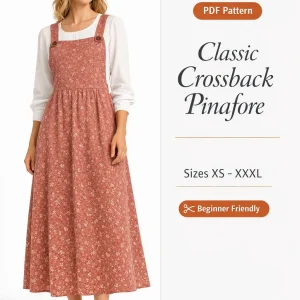 Classic Crossback Pinafore sewing pattern - PDF instant download