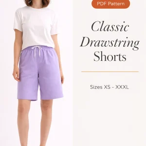Classic Drawstring Shorts sewing pattern - PDF instant download