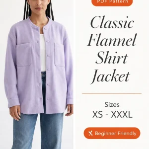 Classic Flannel Shirt Jacket sewing pattern - PDF instant download
