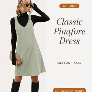 Classic Pinafore Dress sewing pattern - PDF instant download