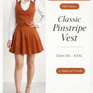 Classic Pinstripe Vest sewing pattern - PDF instant download