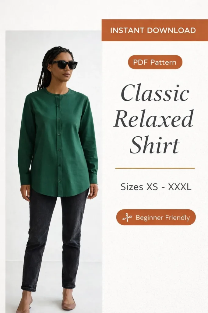 Classic Relaxed Shirt sewing pattern - PDF instant download
