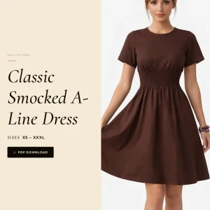 Classic Smocked A-Line Dress sewing pattern - PDF instant download