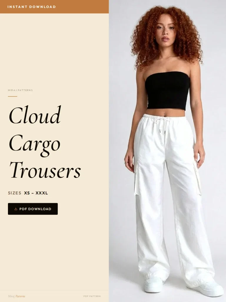 Cloud Cargo Trousers sewing pattern - PDF instant download