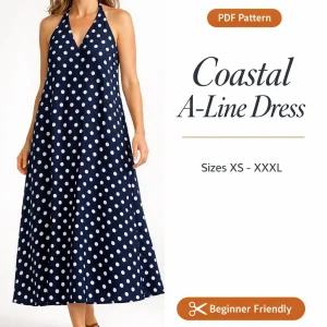 Coastal A-Line Dress sewing pattern - PDF instant download
