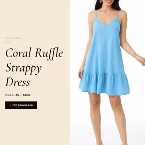Coral Ruffle Strappy Dress sewing pattern - PDF instant download