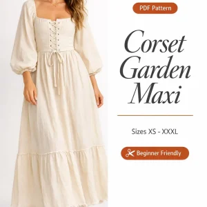 Corset Garden Maxi sewing pattern - PDF instant download