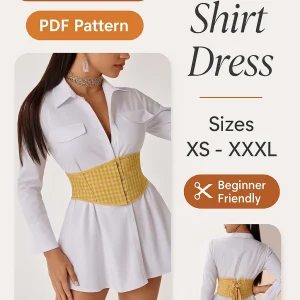 Corset Shirt Dress sewing pattern - PDF instant download