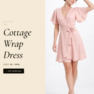 Cottage Wrap Dress sewing pattern - PDF instant download