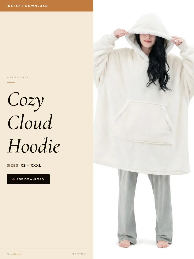 Cozy Cloud Hoodie sewing pattern - PDF instant download