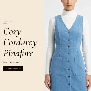 Cozy Corduroy Pinafore sewing pattern - PDF instant download