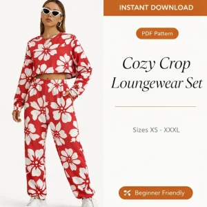 Cozy Crop Loungewear Set sewing pattern - PDF instant download