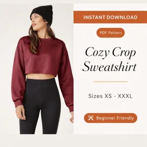 Cozy Crop Sweatshirt sewing pattern - PDF instant download