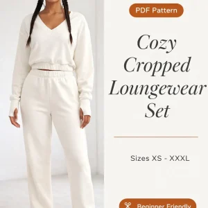 Cozy Cropped Loungewear Set sewing pattern - PDF instant download