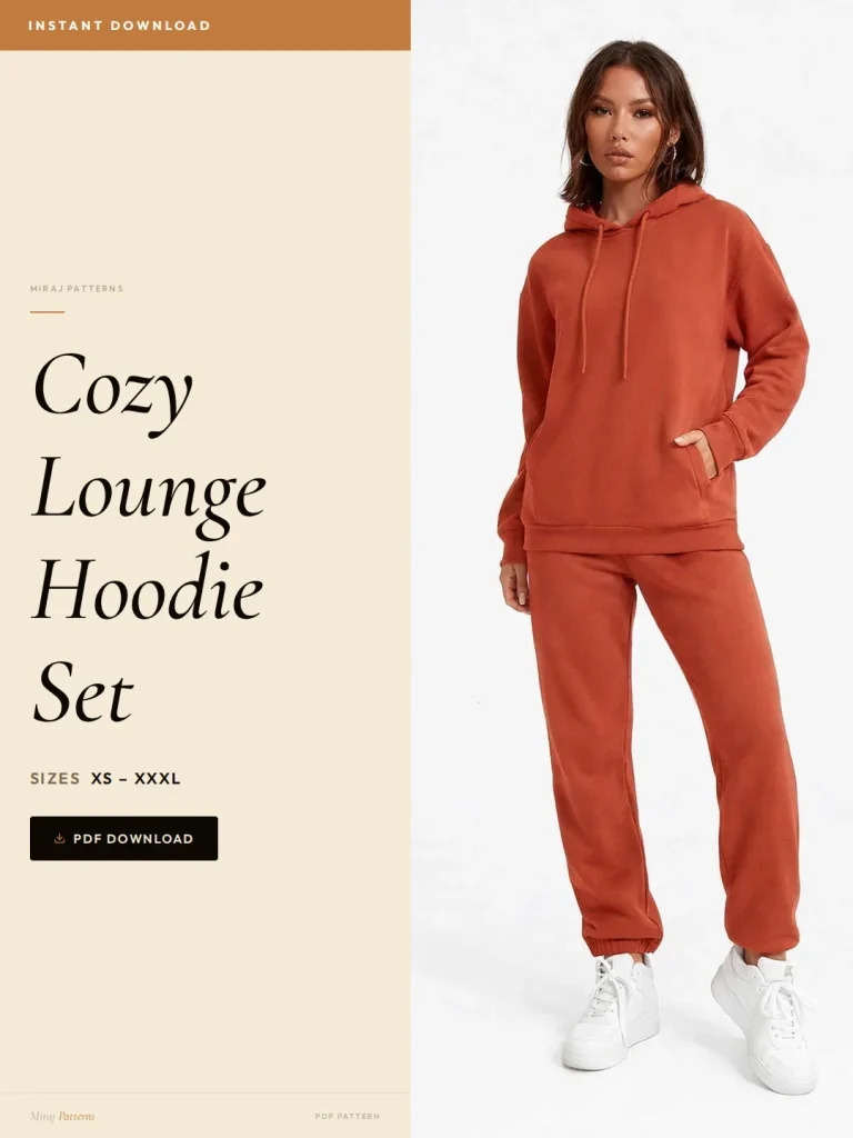 Cozy Lounge Hoodie Set sewing pattern - PDF instant download