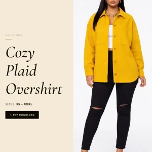 Cozy Plaid Overshirt sewing pattern - PDF instant download